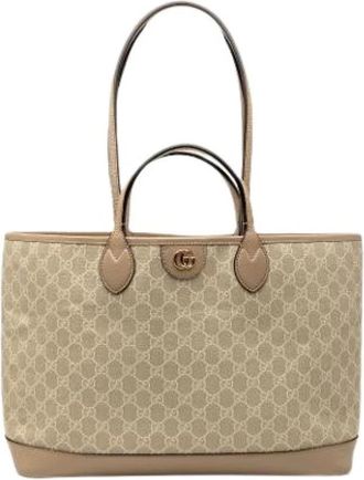Gucci Pre-owned Satchel - Dames - Vintage Shopper - Beige - ONE Size - Leer - Vintage