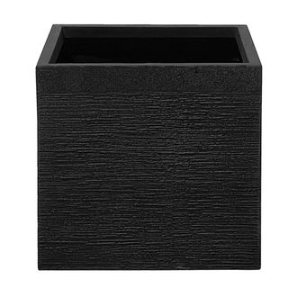 Beliani Maceta Negra S&oacute;lida De Fibra De Arcilla Cuadrada 40 X 40 X 38 Cm Resistentes A Los Rayos Uv Paros