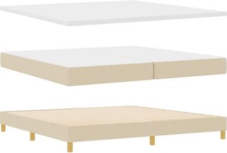 vidaXL Vidaxl - Box Spring Bed with Mattress Cream 200 x 200 cm Fabric