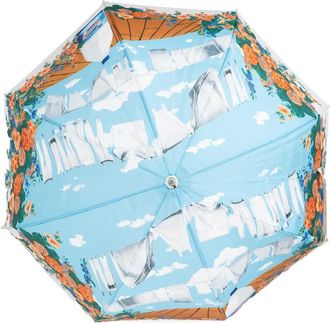 Moschino Paraplu met bloemenprint - Blauw