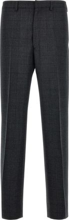 Prada Prince of Wales Checked Broeken - Heren - Nette broeken - Grijs - M - Wol - Broeken