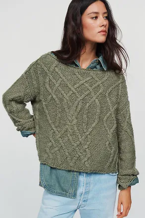 Pilcro Kirby Cable Knit Sweater