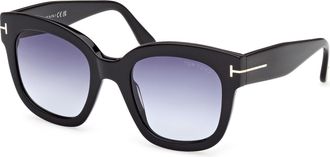 Tom Ford Blue Gradient Square Ladies Sunglasses FT0613 01W 52