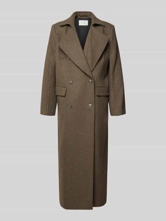 Gestuz Regular Fit Mantel mit Woll-Anteil Modell Zinka in Mittelbraun Mel, Gr&ouml;&szlig;e 34