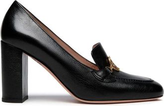 Bally Black Gold-Tone Chain Leather Pumps