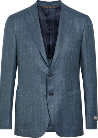 Canali Striped Wool and Silk-blend Blazer - Blue - 54 (IT54 / Xxl)