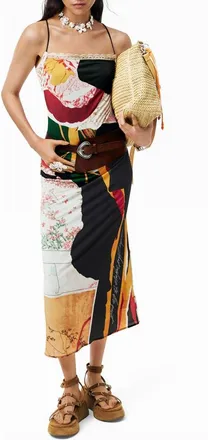 Desigual Patchwork Print Knit Maxi Dress in Black at Nordstrom, Size X-Large
