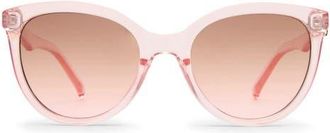 Le Specs The Muse 54mm Round Sunglasses in Blush/Smokey Pink Grad at Nordstrom