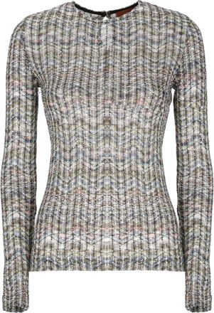 Missoni Multicolor Sequined Lurex Round Neck Viscose Sweater