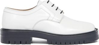 Maison Margiela Tabi lace-up Derby shoes - women - Calf Leather/Calf Leather/Lamb Skin/Rubber - 36 - White