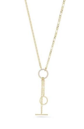 Chloe and Madison Cubic Zirconia Mixed Link Y-Necklace in Gold at Nordstrom Rack