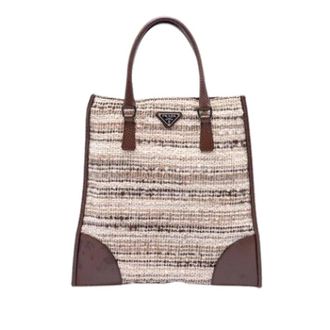 Prada Pre-owned Vintage Tote Bag - Dames - Vintage Shopper - Beige - ONE Size - Leer - Vintage
