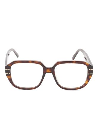 Dior 2000s rectangle-frame glasses - Brown