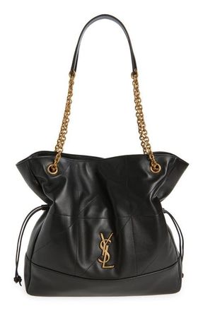 Saint Laurent Jamie 4.3 Patchwork Leather Shopper in Noir at Nordstrom