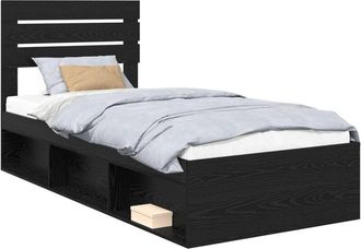 vidaXL Estructura De Cama Negro 75 X 190 Cm Madera De Pino Macizo Vidaxl