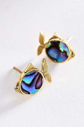 Alemais Calypso Paua Fish Post Earrings