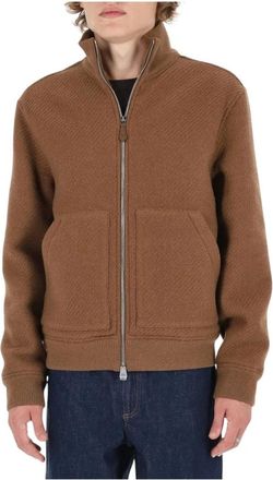Jacob Cohen Cashmere Diagonal Bomber - Heren - Jassen - Bruin - Maat: XL Kasjmier