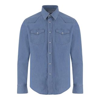 Alessandro Gherardi Katoenen Denim Overhemd - Heren - Spijkeroverhemden - Blauw - XL - Katoen - Overhemden
