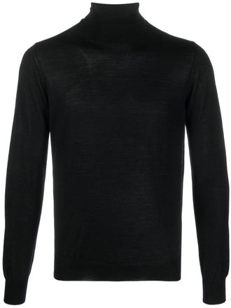 Tagliatore Mike mock-neck knitted jumper - men - Silk/Virgin Wool - 56 - Black
