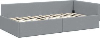 vidaXL Corner Bed Frame Light Grey 90 cm x 190 cm Fabric vidaXL