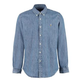 Ralph Lauren Denim Shirts, male, Blue, Size: L Custom Fit Denim Shirt