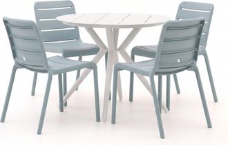 Forza Furniture Forza Narni/Sora &oslash; 90cm dining tuinset 5-delig stapelbaar