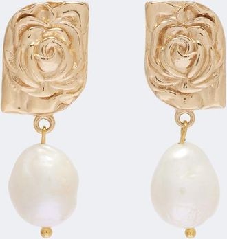 Magda Butrym Floral faux-pearl drop earrings