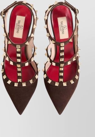 Valentino Garavani leather rockstud ankle-strap pumps