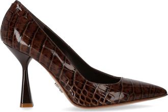 Sergio Levantesi Krokodillenprint Bruine Kira Pump - Dames - Pumps - Bruin - 38 1/2 EU - Leer - Schoenen