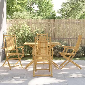vidaXL Juego De Comedor De Jard&iacute;n 5 Piezas Bamb&uacute; Vidaxl