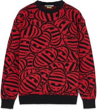 Iuter Trui met ronde hals - Heren - Ronde hals truien - Rood - XL - Katoen - Truien & Vesten