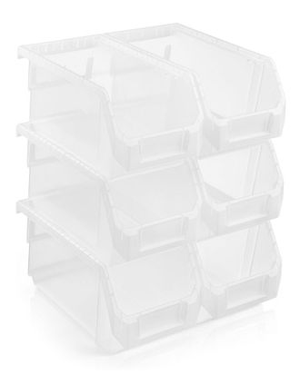 Sorbus Medium Stackable Garage Storage Bin - Set Of 6