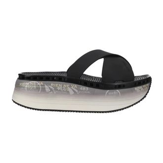 Premiata Sliders, female, Black, Size: 9 US Cross Design Womens Slides