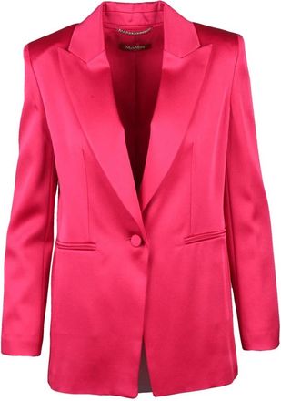 Max Mara Studio Giacca - Dames - Blazers - Roze - S - Satijn - Jassen