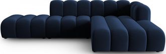 MICADONI 5-Sitzer Design Modul Ecksofa Lupine mit Eckteil rechts - Samtbezug
