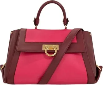 Ferragamo Pre-owned Handbags, female, Red, Size: ONE SIZE Pre-owned Gancini Handbag