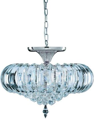 Searchlight Sigma - L&aacute;mpara De Techo Semi Empotrada De 5 Luces, Cromada Con Decoraci&oacute;n De Cristal, E14 - Searchlight