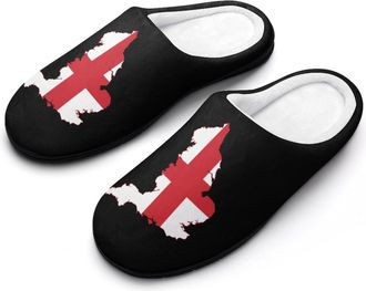 Generic Flag Map of UK Mens Slippers Memory Foam Winter Warm Sandals Slip On House Shoes Size 7-14