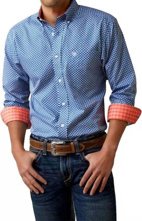 Ariat Wrinkle Free Wren Fitted Shirt In Bright Cobalt