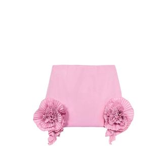 Blumarine Rose-detail Taffeta Mini Skirt