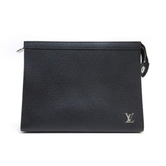 Louis Vuitton Black Taiga Leather Clutch Bag Pochette (Pre-Owned)