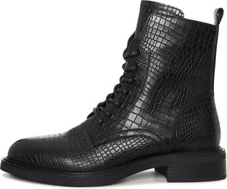 Cesare Gaspari Urban Minimal Veterschoenen - Dames - Veterlaarzen - Zwart - 39 EU - Leer - Schoenen