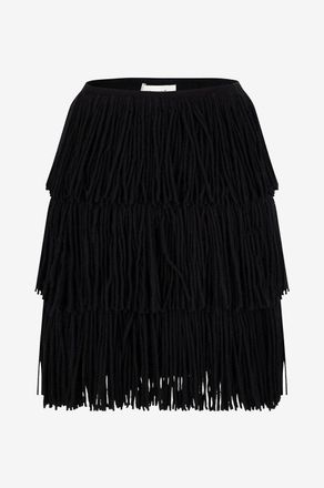 Lisa Yang Gefranster Minirock aus Kaschmir Kailin