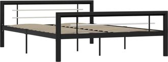 vidaXL Vidaxl - Estructura de cama sin colchón metal blanco y negro 160x200 cm