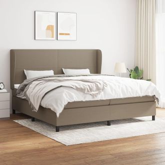 vidaXL Cama Box Spring Con Colch&oacute;n Tela Gris Taupe 200x200 Cm Vidaxl