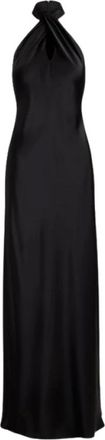 Ralph Lauren Abito lungo con scollo allamericana e dettaglio a nodo - - Dresses - Donna - Nero - S