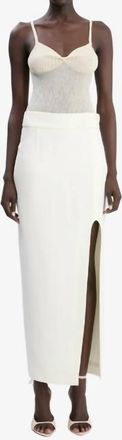 Victoria Beckham Split Detail Maxi Skirt In Ivory