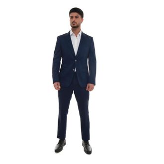 HUGO BOSS Heren, Pakken, Blauw, Maat: M Linnen