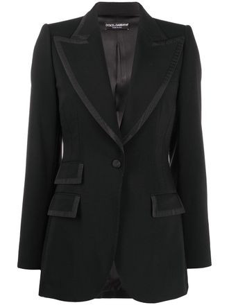 Dolce & Gabbana Blazer con revers a lancia - Nero