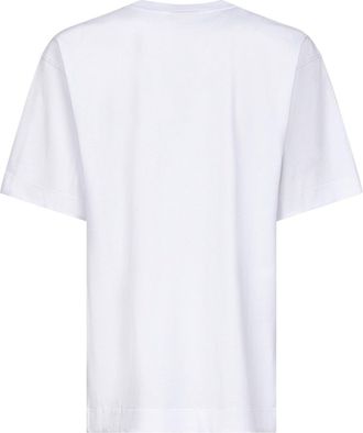 Dries Van Noten Mens White Cotton Jersey Oversized T-Shirt T-Shirts And Polos